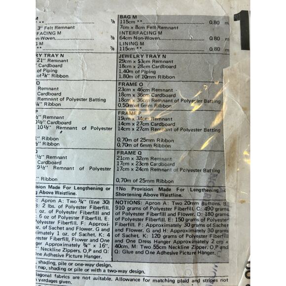 Vtg Vogue 1753 Long Apron Sewing Pattern PINAFORE Cottagecore UNCUT Pillow 70s - Picture 7 of 8